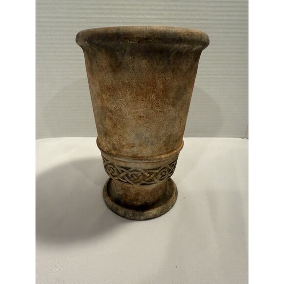 Mid Century Stoneware Pottery Flower Vase 8”, Rustic, Farmhouse, Celtic - Picture 4 of 10